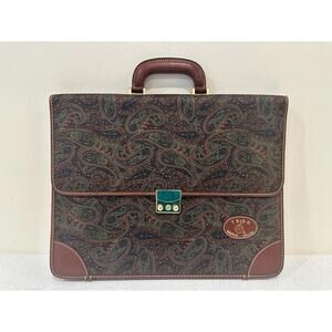 Leather Briefcase Soft Silk shell Brown Leather Giorgio Cellini Made In Italy